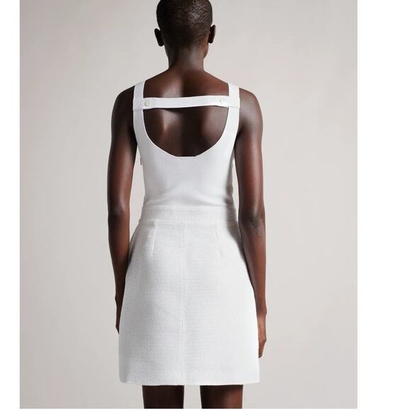 Ted Baker ANITRA WHITE Mini Dress open back size 3 USA size 8 - Picture 2 of 14